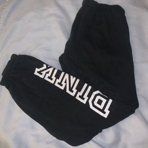 PINK XS black sweatpants/joggers